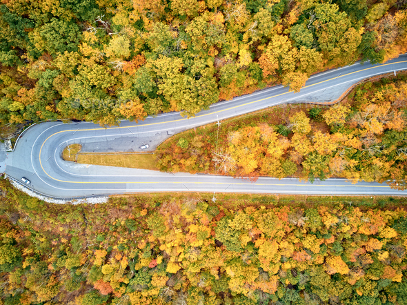 Scenic Highway Hairpin Turn In Autumn Stock Photo By Haveseen