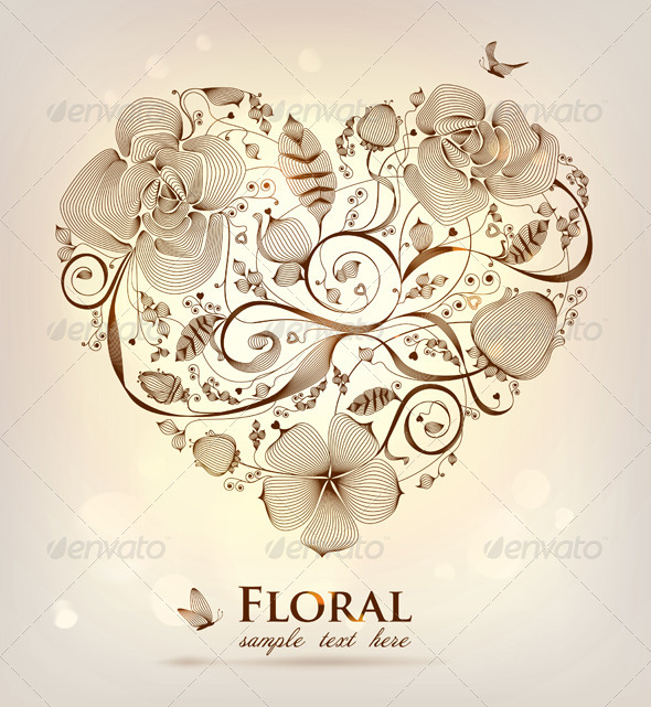 Floral Heart - Decorative Symbols Decorative