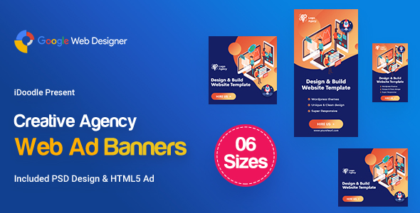 C68 - Creative, Startup Agency Banners HTML5 Ad - GWD & PSD