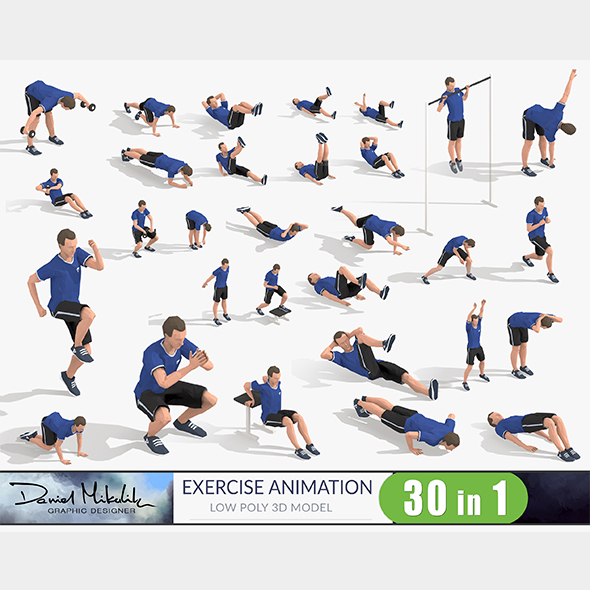 Exercise Animations Bundle - 3Docean 23969342