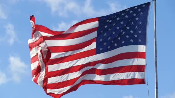USA American Flag Waving. CLOSE UP,  Video