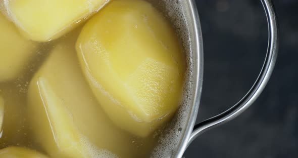 Potatoes Boiled in Pot of Water.  alt