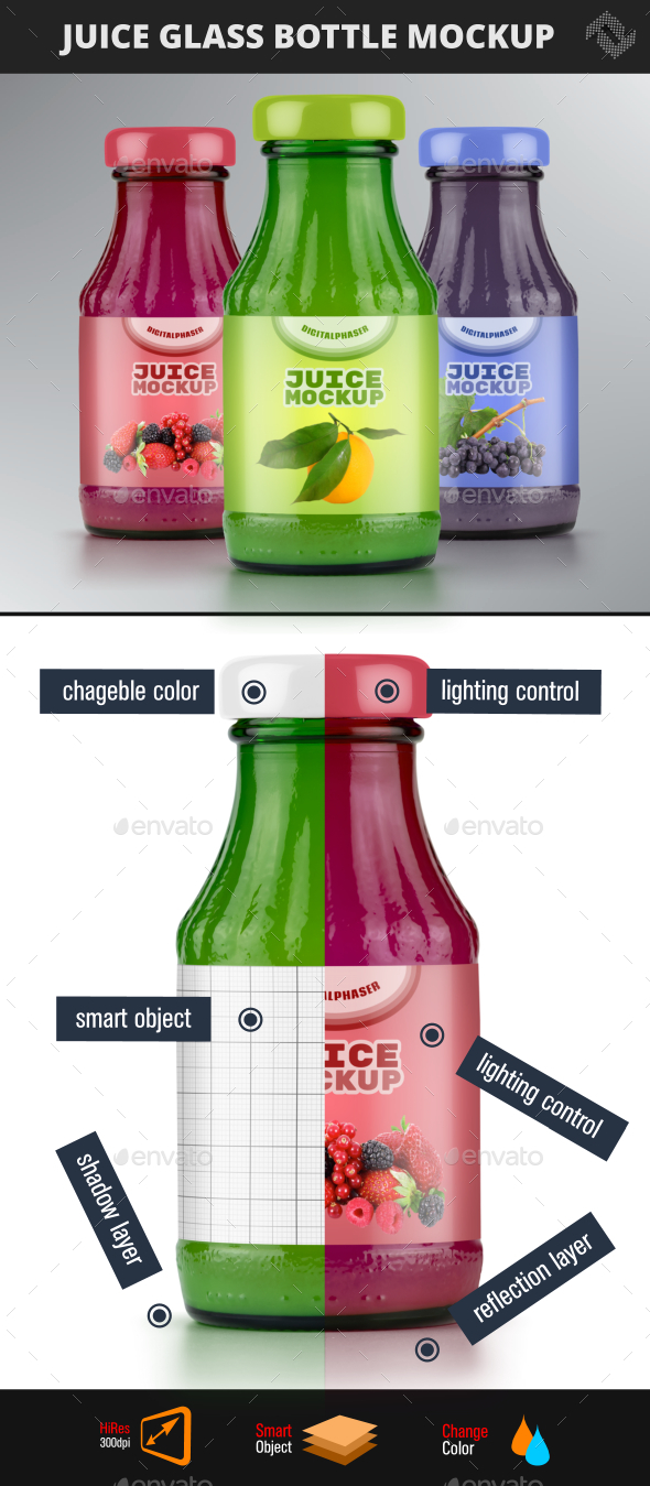 Download Juice Glass Bottle Mockup By Fusionhorn Graphicriver