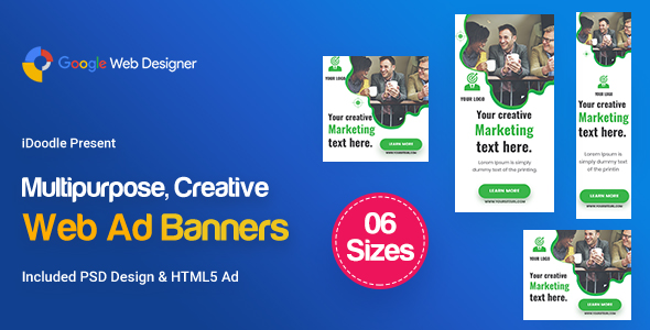 C74 - Multipurpose, Business, Startup Banners GWD & PSD