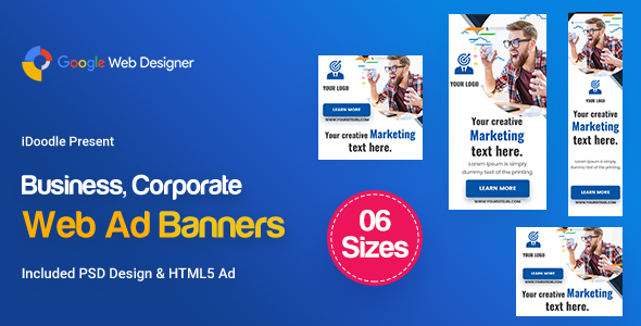 C76 - Multipurpose, Business, Startup Banners GWD & PSD