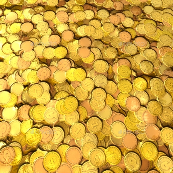 Cartoon Gold Coins Seamless Texture by Lucky_Fingers | 3DOcean