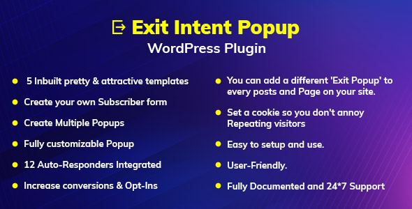 Exit Intent Popup WordPress Plugin