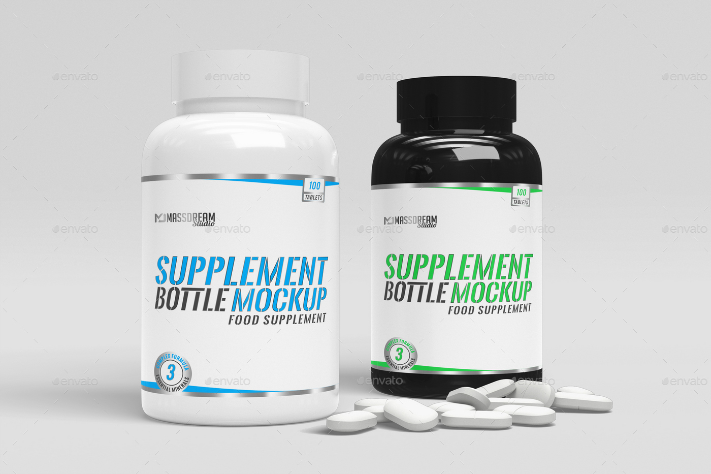 Supplement Bottle Mock-Up, Graphics | GraphicRiver