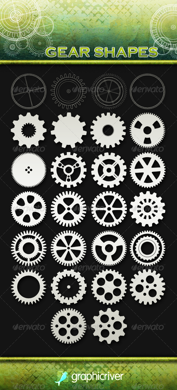 26 Gear Shapes - Objects Shapes