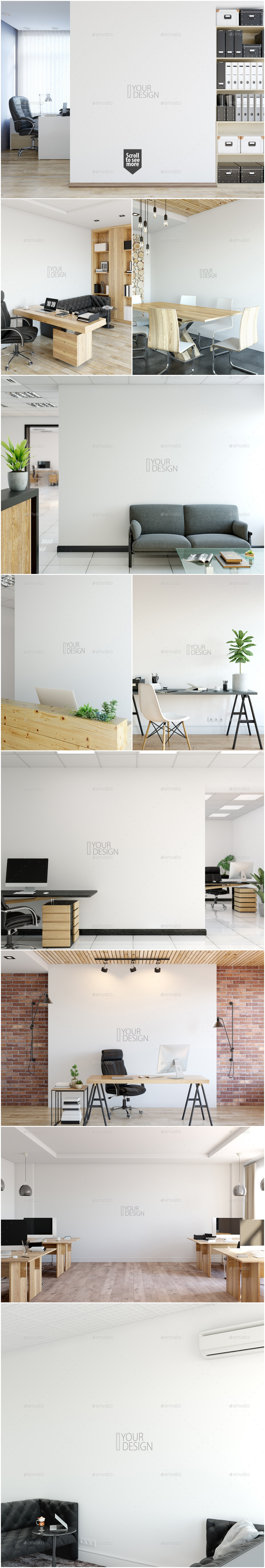 Office Wall Mockup Pack, Graphics | GraphicRiver