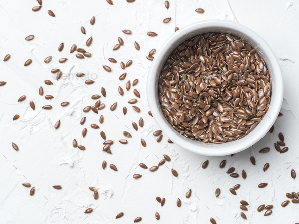 Flax seeds with copy space - Stock Photo - Images