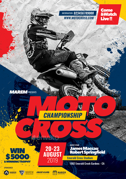 Motocross Flyer, Print Templates | GraphicRiver