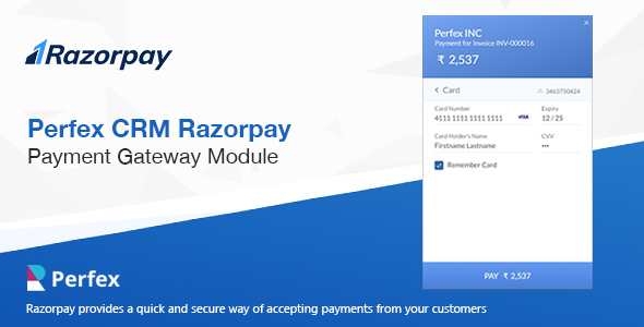 Razorpay Payment Gateway for Perfex CRM