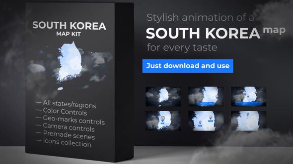 South Korea Map - VideoHive 24004039