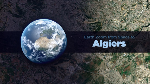 Algiers (Algeria) Earth Zoom to the City from Space