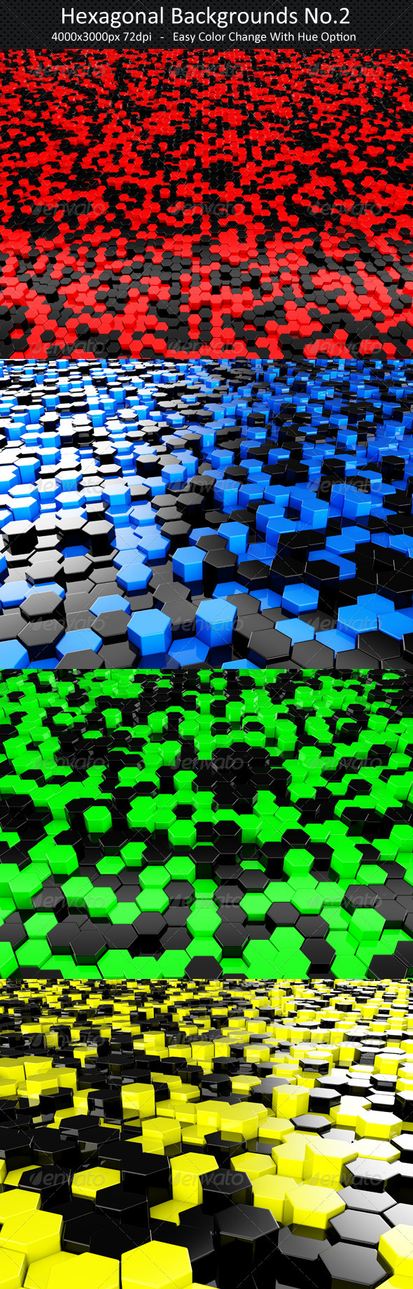 Hexagonal Backgrounds No.1 - 3D Backgrounds