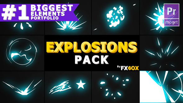 Cartoon Explosion Elements | Premiere Pro MOGRT
