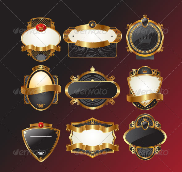 Golden Design Elements - Decorative Symbols Decorative