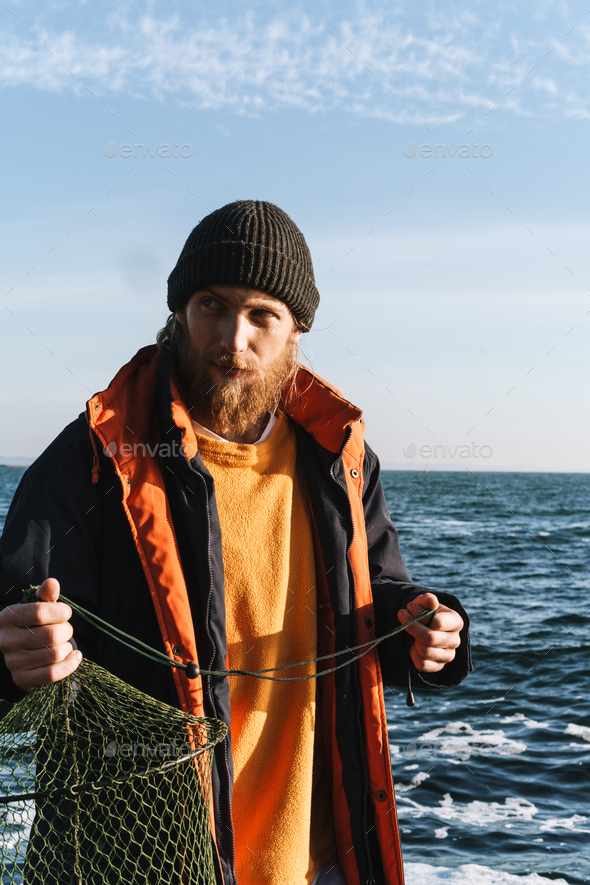 Fisherman wearing beanie Clearance