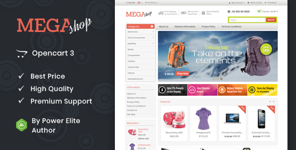 Mega Shop – Responsive OpenCart Theme