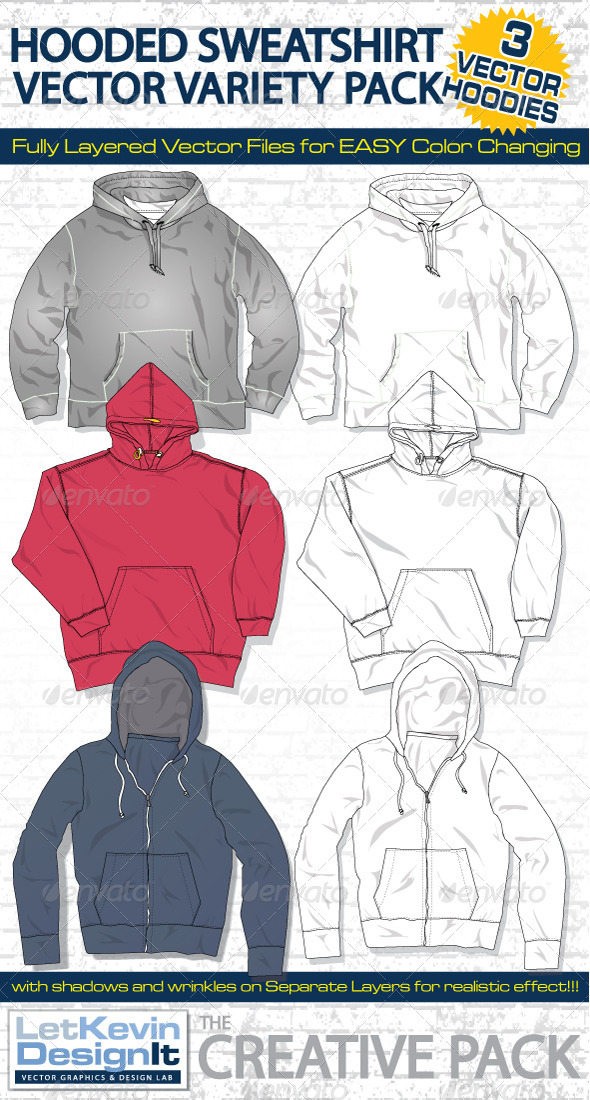 Hooded Sweatshirts Vector Template
