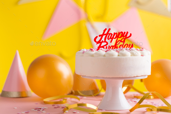 Party birthday background with cake Stock Photo by kuban-kuban | PhotoDune