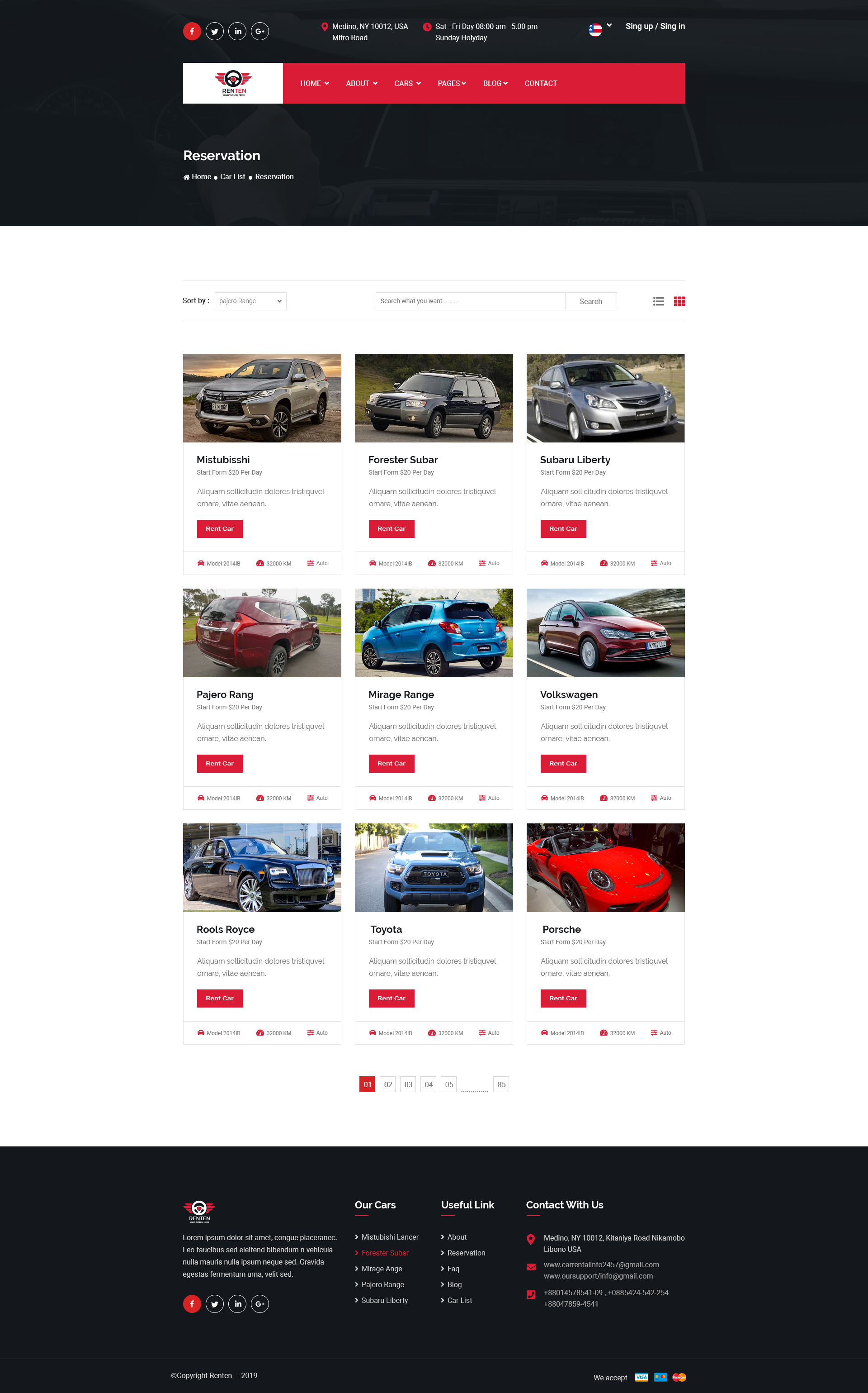 Renten - Car Rental Service HTML Template