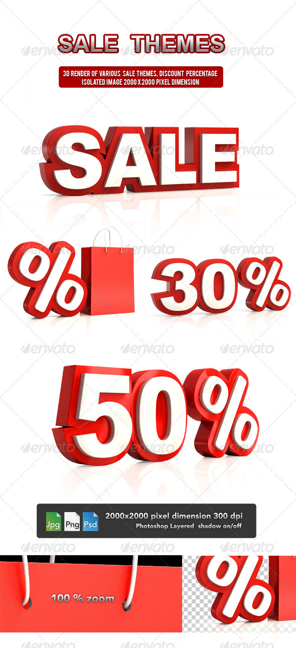 Sale Themes - Text 3D Renders