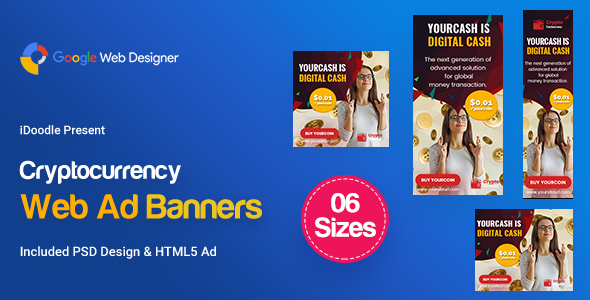 C79 - Cryptocurrency Banners HTML5 Ad (GWD & PSD)