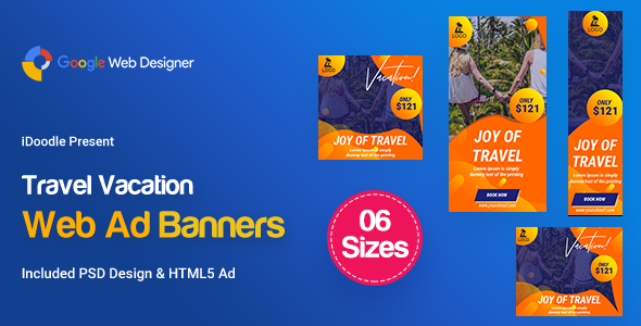 C81 - Travel Vacation Banners HTML5 Ad (GWD & PSD)