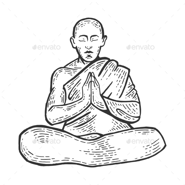 buddhist monk drawing