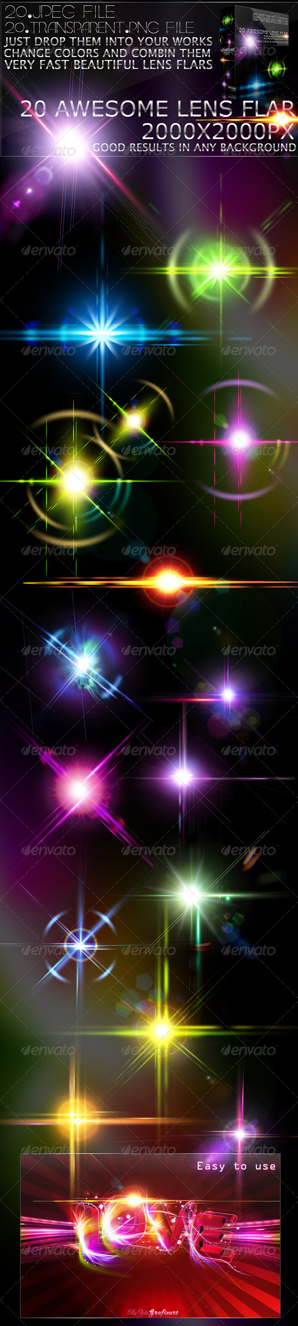 20 Lens Flar Lights Effects - Abstract Backgrounds