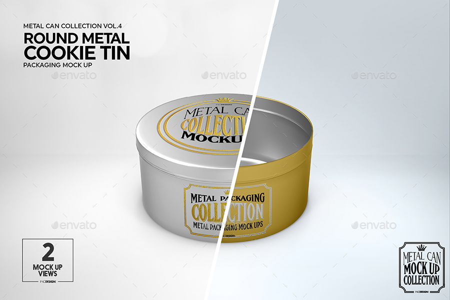 Download Metal Round Cookie Tin Packaging Mockup By Incybautista Graphicriver