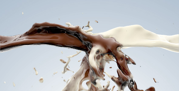 Milk and chocolate fluid collision