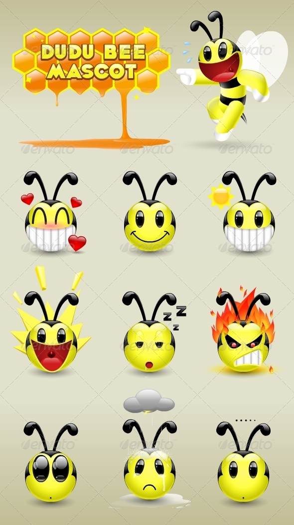 Dudu Bee Mascot - Characters Vectors