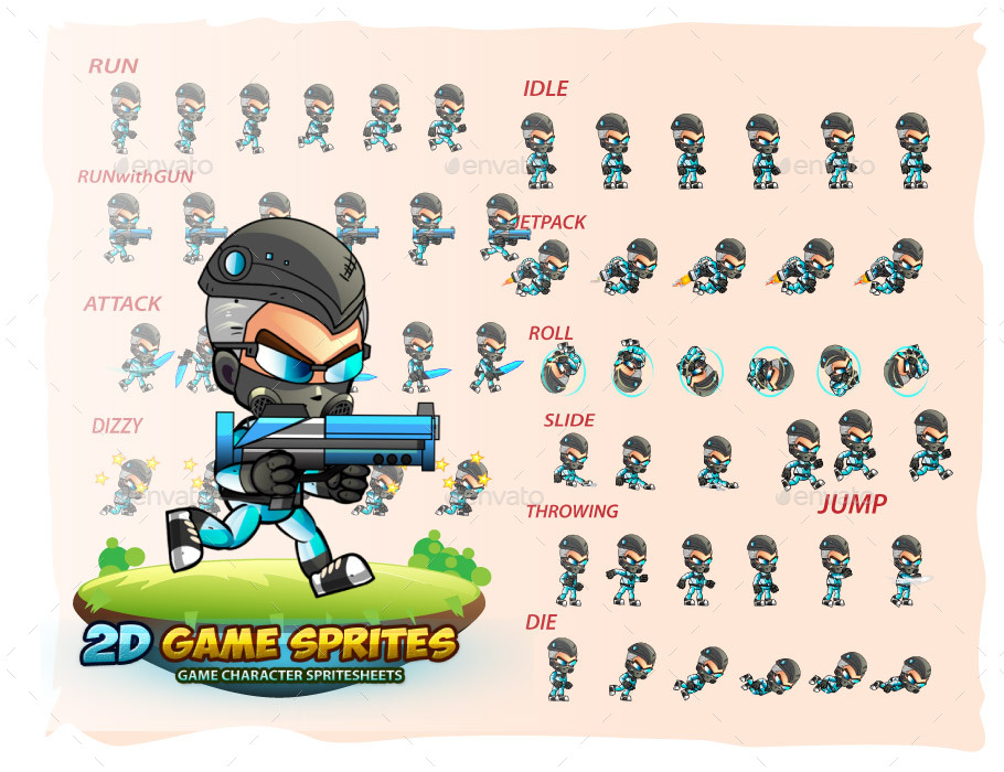 Saber 2D Game Sprites, Game Assets | GraphicRiver