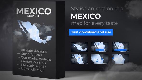 Mexico Map - - VideoHive 24049254
