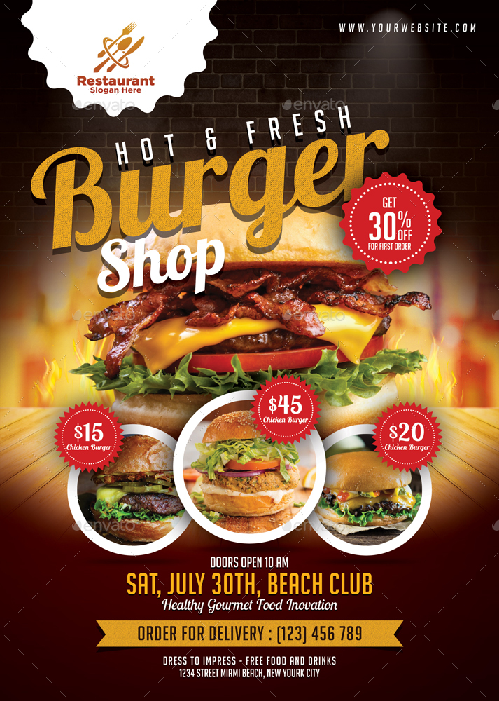 the burger shop menu