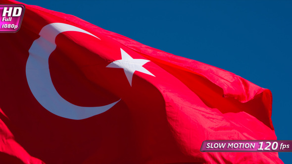 Flag Of Turkey Fluttering In The Wind alt
