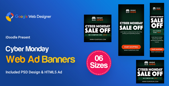 C89 - Cyber Monday Banners HTML5 (GWD & PSD)