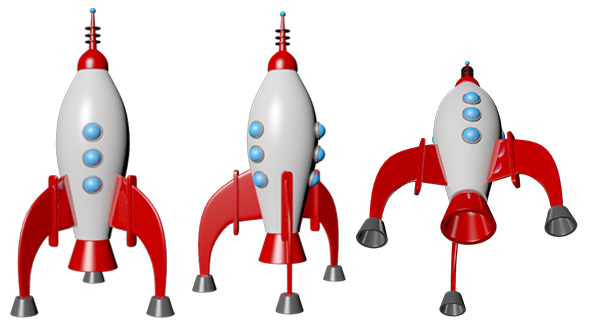 Rocket 3D Cartoon - 3Docean 24058402