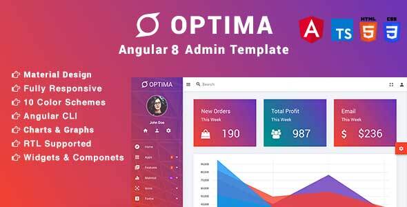 Angular 8 Material Design Admin Template