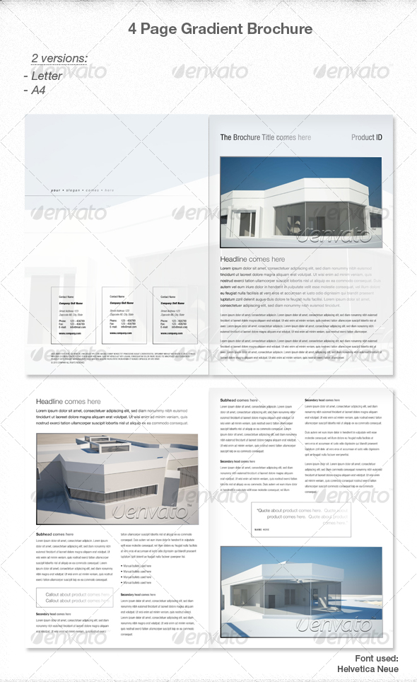 Elegant 4 page Gradient Brochure - Corporate Brochures