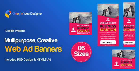 C108 - Multipurpose, Business Banners HTML5 ( GWD & PSD)