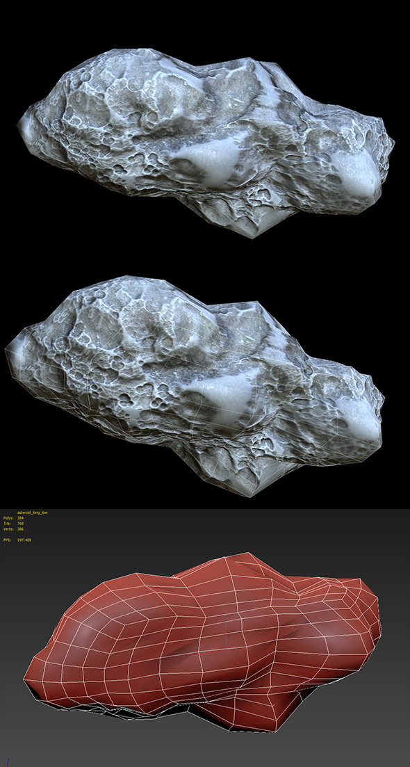 Asteroid PBR Low-poly - 3Docean 24072041