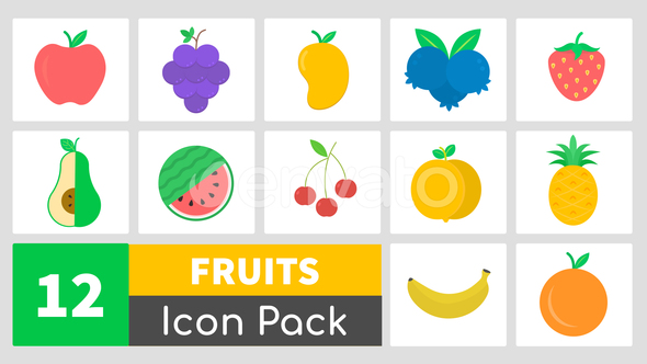 Animated Fruits Icon - VideoHive 24073512