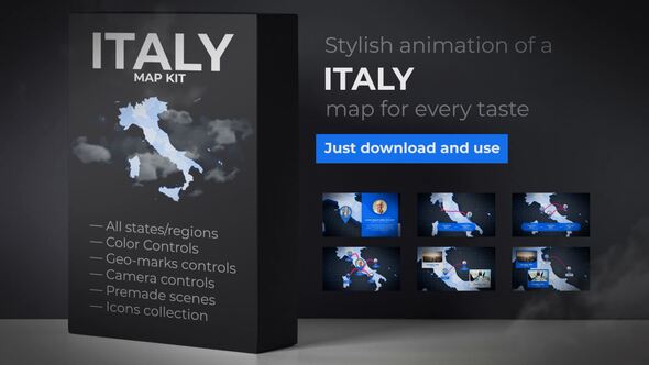 Italy Map - VideoHive 24074322