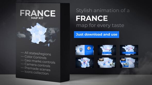 France Map - - VideoHive 24079463