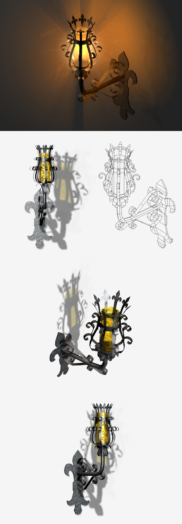 Medieval Lamp Low - 3Docean 24080601