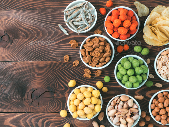 Different snacks for beer - Stock Photo - Images